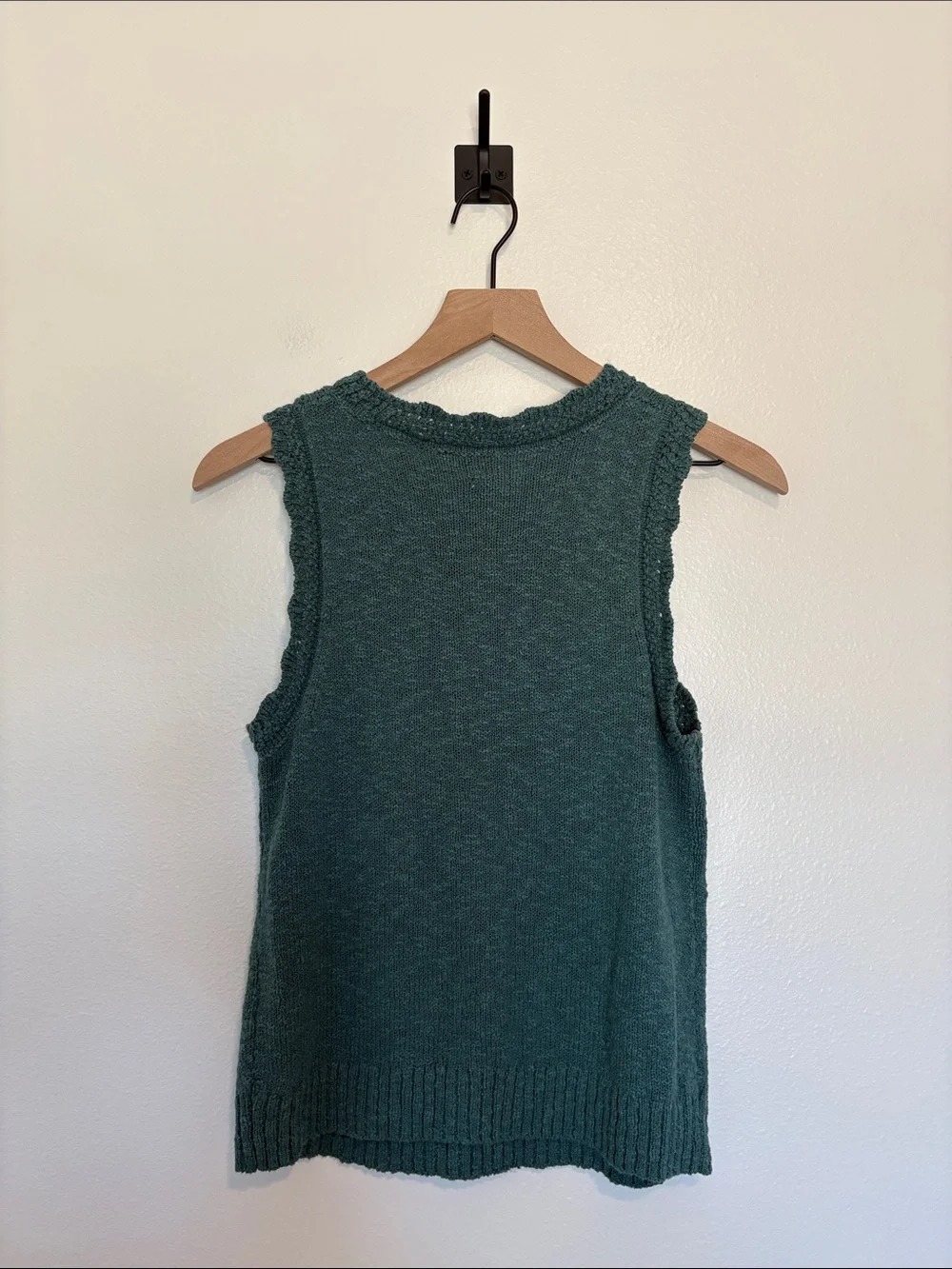 J. Crew Boucle Cotton Slub Knit Sweater Tank Top Teal Green Small